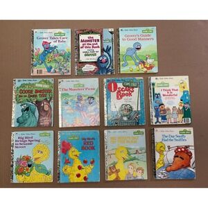 Vintage Sesame Street Little Golden Books Lot of 11-1970–1980s-Classic Childrens
